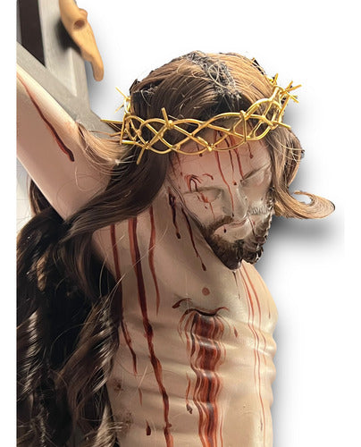 Cristo Muerto Tallado En Madera Acabado Bruñido 77cm