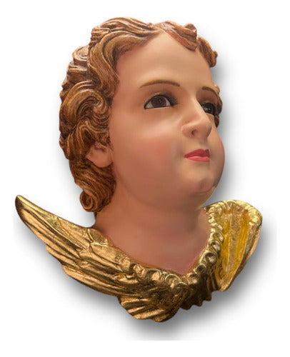 Par De Angeles O Querubines Oleo Hoja De Oro 28cm X 28cm C/u