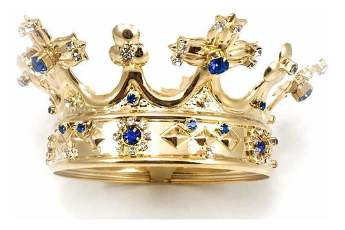 Corona Reinal Bañada En Oro Y Cristal Cortado #7