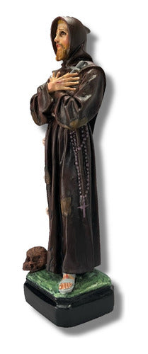 Figura De San Francisco De Asís. 37cm Pasta Fina Óleo