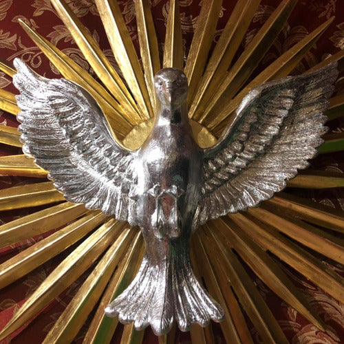 Figura De El Espíritu Santo Recubierto En Hoja De Oro