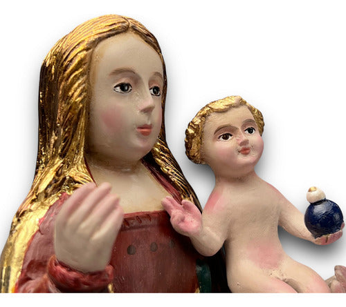 Nuestra Señora De Los Remedios Con Hoja De Oro 26cm