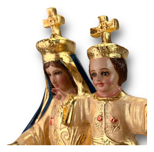 Virgen De La Candelaria 77cm Hoja De Oro Al Óleo