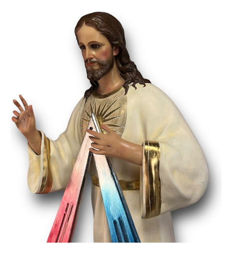 Señor De La Misericordia Pintado Al Óleo 110cm