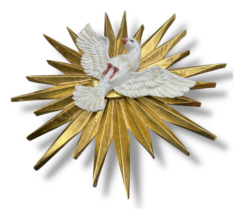 Espíritu Santo Mediano Resplandor En Hoja De Oro 42cm X 42cm