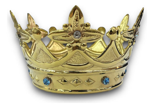 Corona Reinal En Latón Con Cristal Cortado #11
