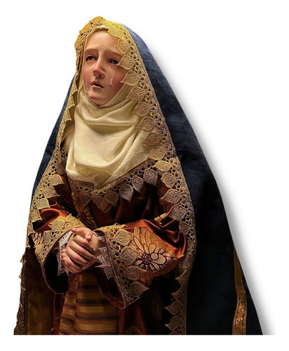 Dolorosa O Virgen De Los Dolores Para Vestir Y Bruñida 120cm