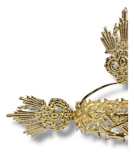 Corona De Espinas #7 Con 3 Potencias Baño De Oro