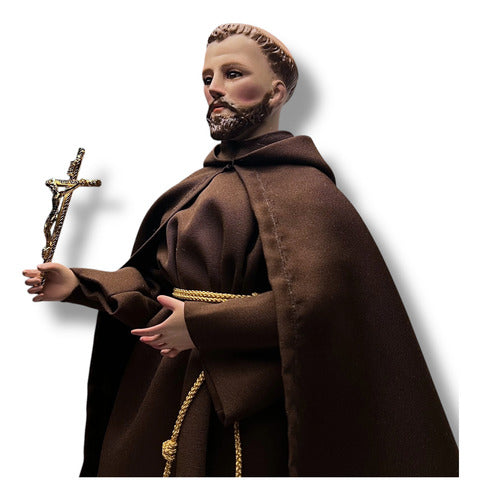 San Francisco De Asís Para Vestir Con 2 Cabezas Bruñido 57cm