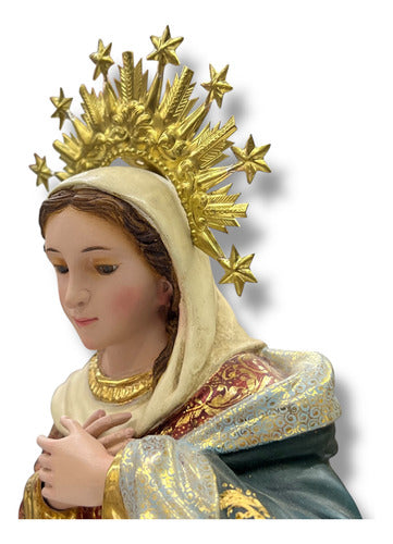 Nacimiento 3piezas 20cm Talla En Madera Estofado En Oro Fino