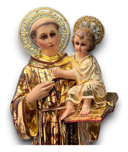 Escultura De San Antonio De Padua Estofado 95cm