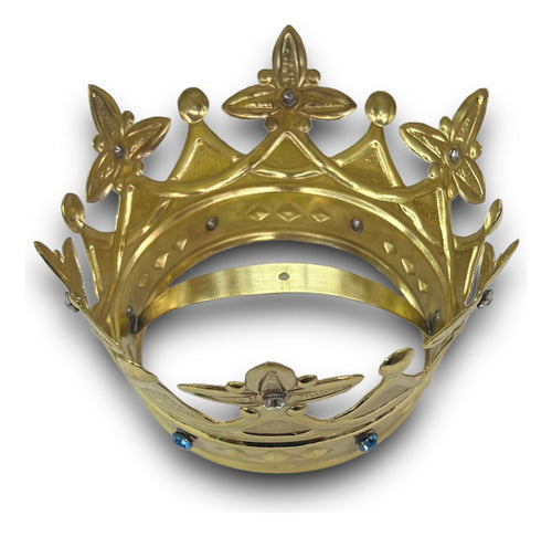 Corona Reinal En Latón Con Cristal Cortado #11
