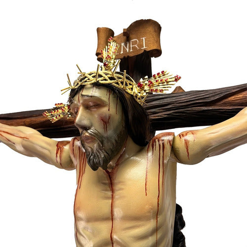 Cristo De Base  Articulado De Brazos Talla En Cedro 110