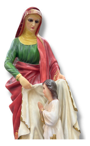 Santa Ana Con La Virgen María De Niña 88cm