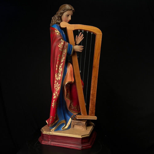 Santa Cecilia De 1mt De Altura Con Arpa Desmontable