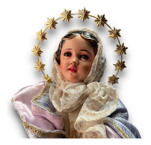 Aureola 12 Estrellas 15cm Chapa De Oro