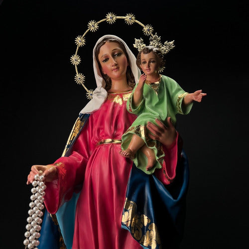 Virgen Del Rosario Con Accesorios 124cm