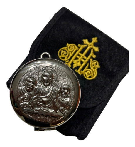 Set Porta Relicario Y Píxide Niquelado Ministros Eucaristía