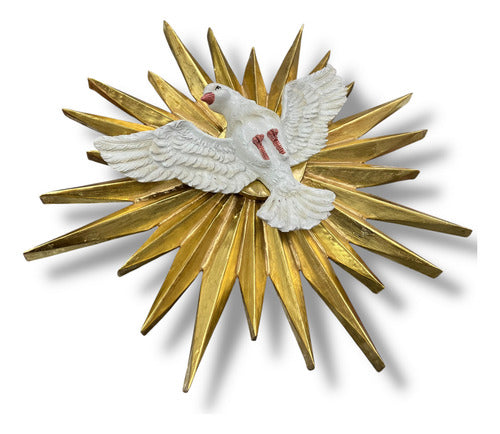 Espíritu Santo Mediano Resplandor En Hoja De Oro 42cm X 42cm
