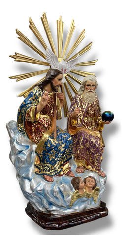 Divina Providencia Policromía En Óleo Y Estofada 90cm