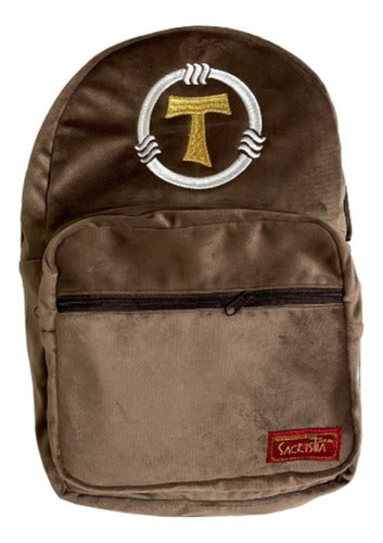 Mochila Sacristía Bordada Franciscana