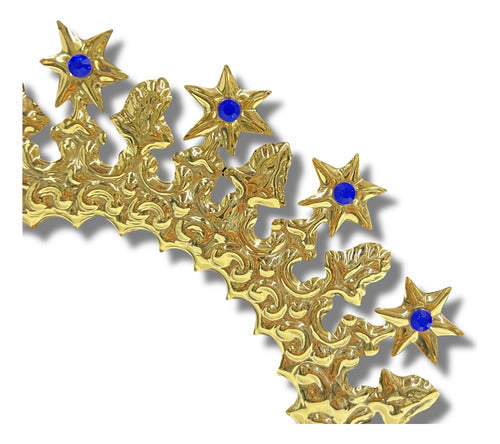 Aureola 20cm Bañada En Oro Para Imágenes De La Virgen Maria