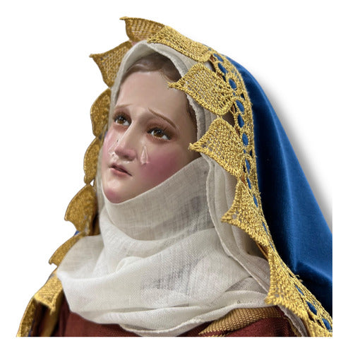 Dolorosa O Virgen De Los Dolores Para Vestir Y Bruñida 60cm