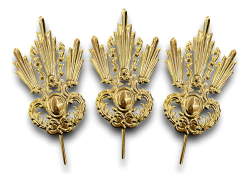 Juego De 3 Potencias Baño De Oro 15cm