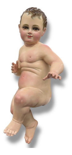 Niño Dios Talla En Madera De Cedro, Acabado Bruñido 32cm