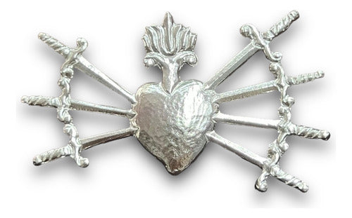 Corazón De 7 Dagas O Dolores De La Virgen En Plata #6