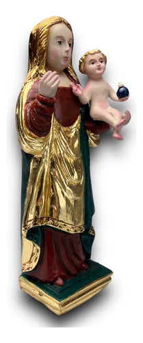 Nuestra Señora De Los Remedios Con Hoja De Oro 26cm