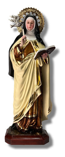 Santa Teresa De Ávila 40cm Oleo Hoja Oro Y Aureola 2.0