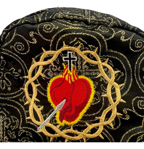 Mochila Mini Sacristía Bordada  Corazon De Jesus