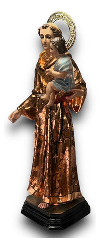 San Antonio De Padua Decorado En Hoja De Cobre 107cm