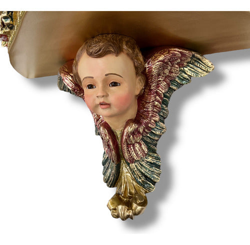 Repisa Con Querubín Terminado Fino 57cm X 40cm