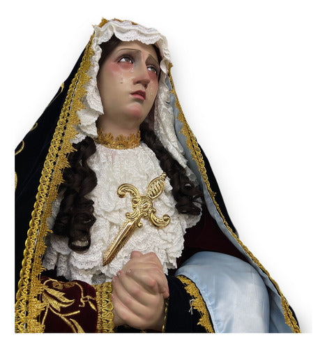 Daga Para Virgen De Los Dolores En Latón Bañado En Oro 20cm