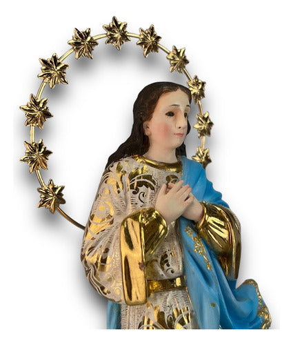 Inmaculada Concepcion De Maria Tallada En Madera 34cm