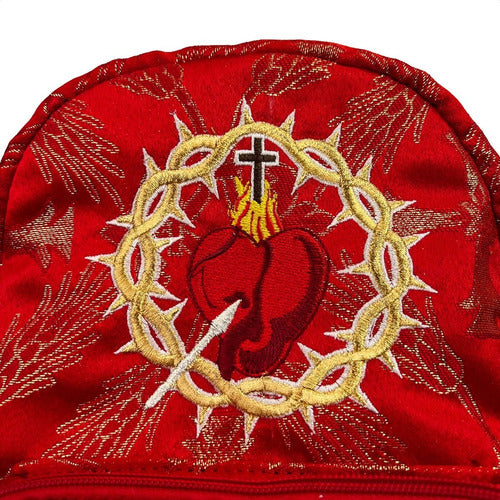 Mochila Mini Sacristía Bordada  Corazon De Jesus