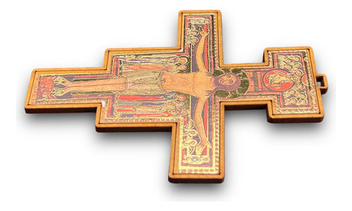 Cruz De San Damian Decorado Dorado 10cm