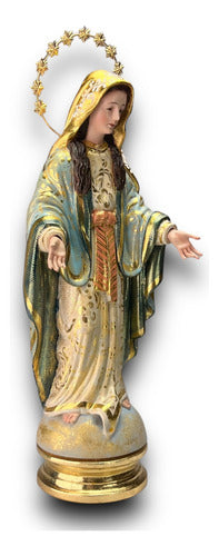 Virgen De Los Milagros O Milagrosa Talla En Madera 40cm