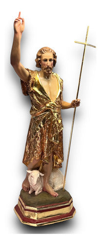 San Juan Bautista 105cm Hoja De Oro Óleo