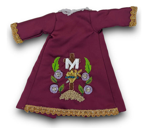 Vestimenta Bordada Pieza Unica Para Virgen De 20cm-23cm
