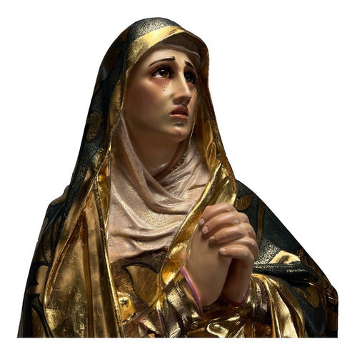 Virgen Dolorosa De 105cm Policromía Al Óleo Y Hoja De Oro