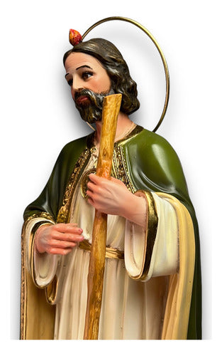 Figura De San Judas Tadeo 48cm Filetes En Hoja De Oro