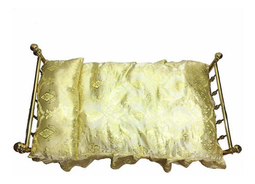 Cuna De Latón 106cm X 55cm Para Esculturas Religiosas