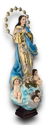 Inmaculada Concepcion De Maria Tallada En Madera 34cm