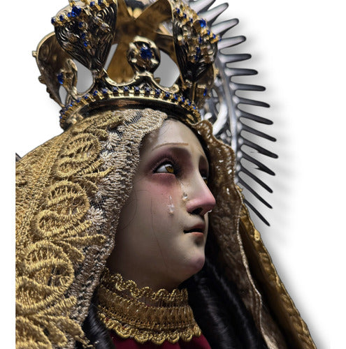 Virgen De Los Dolores De Soriano Para Vestir Y Bruñida 90cm