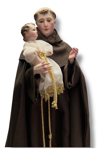 Figura San Antonio De Padua 40cm Para Vestir Y Bruñido