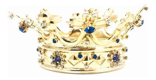 Corona Reinal Bañada En Oro Y Cristal Cortado #7