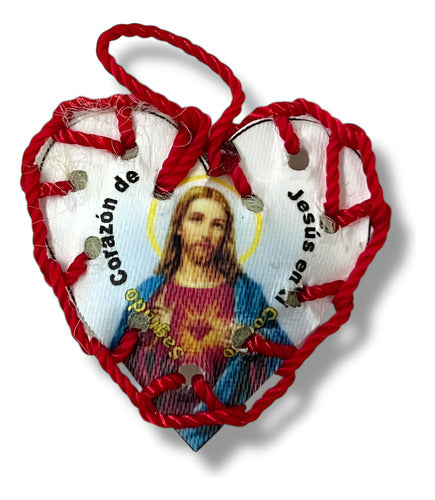Detente Del Sagrado Corazón De Jesús Tela  3.5 X3.5cm
